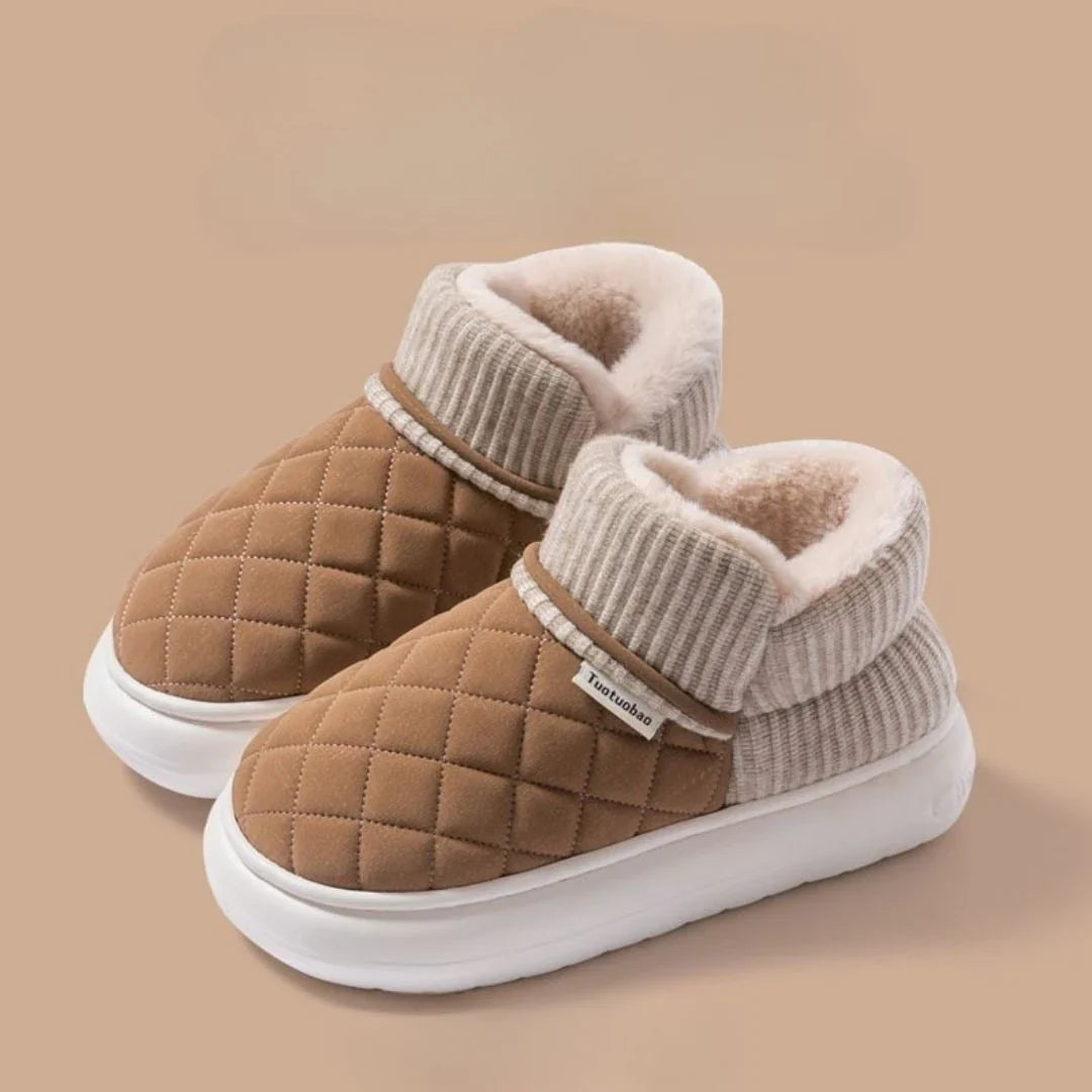 Pantoufles d'hiver en peluche avec semelle épaisse antidérapante - Olaf