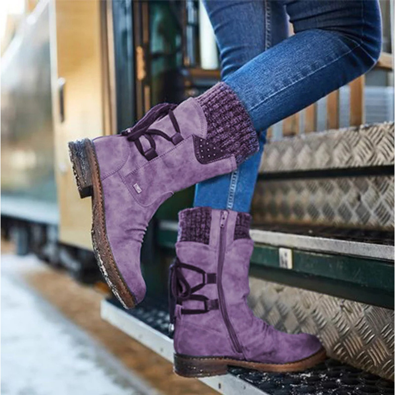 Bottes mi-mollet d'hiver pour femmes - Snobo