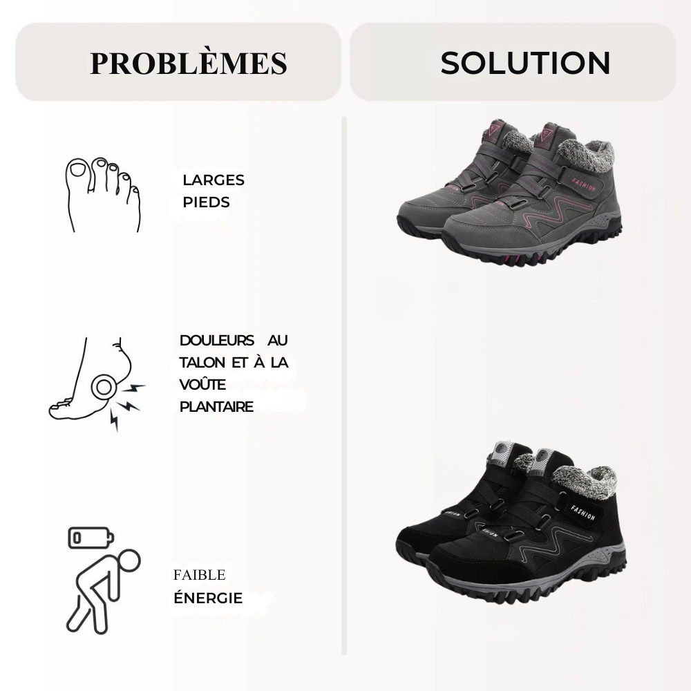 Redarck - Bottes orthopédiques pour femmes à haute adhérence (Jusqu'à -40 °C)