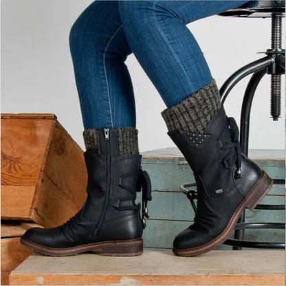Bottes mi-mollet d'hiver pour femmes - Snobo
