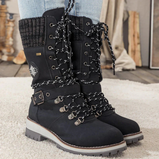 Nancy – Bottes d'hiver robustes avec col tricoté