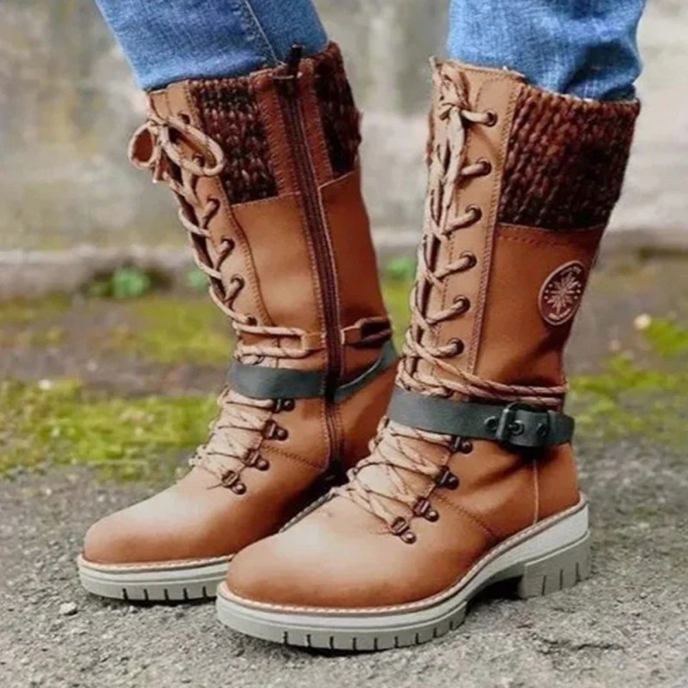 Nancy – Bottes d'hiver robustes avec col tricoté