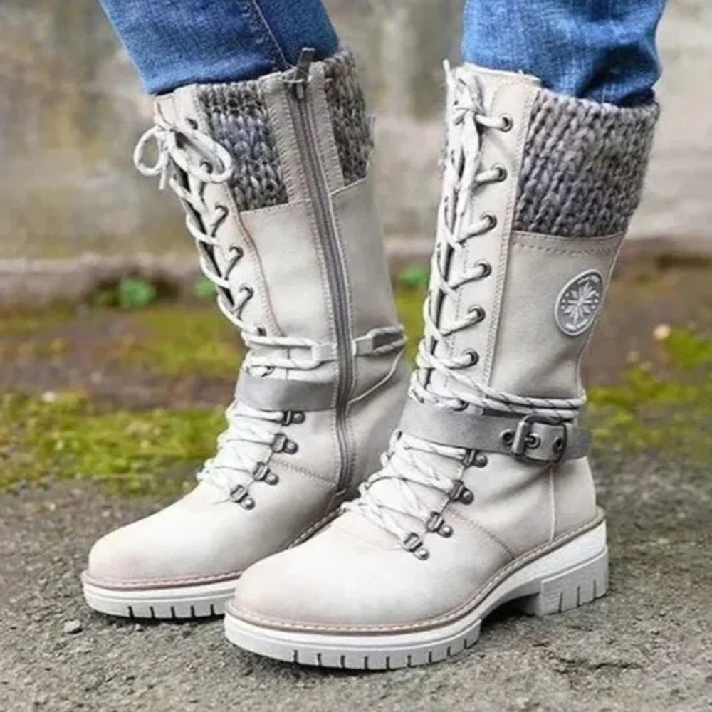 Nancy – Bottes d'hiver robustes avec col tricoté