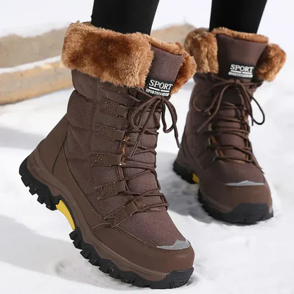 Sumya – Bottes de neige chaudes avec col en fourrure