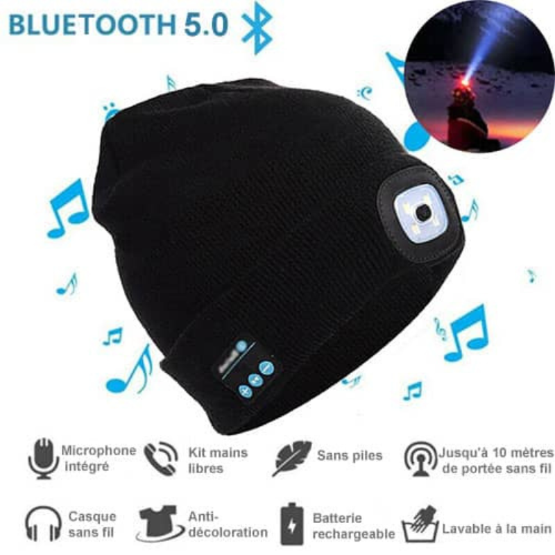 Bonnet d’hiver 3 en 1 - smarthood (avec musique Bluetooth intégré)