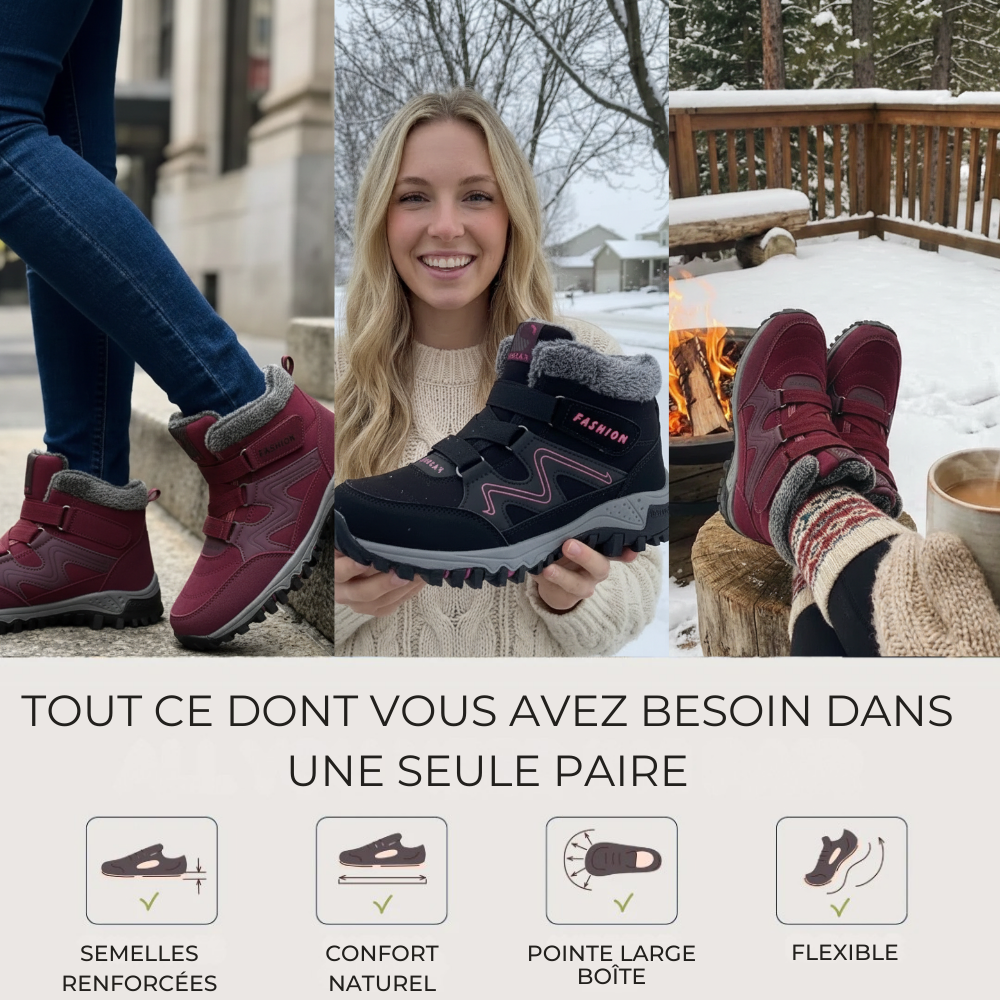 Redarck - Bottes orthopédiques pour femmes à haute adhérence (Jusqu'à -40 °C)