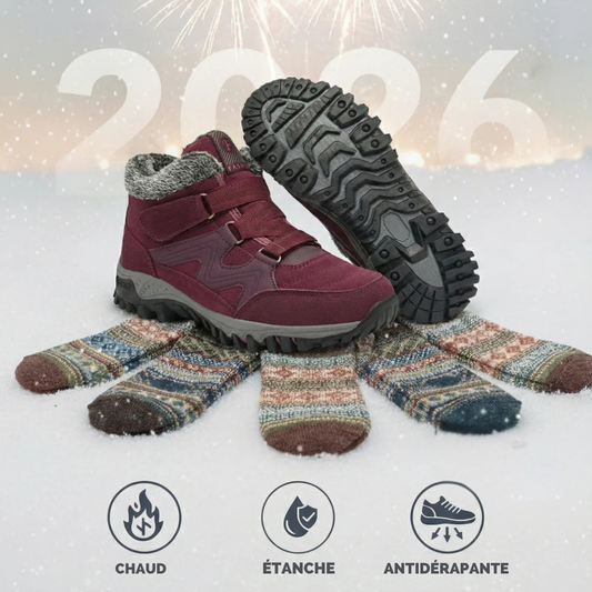 Redarck - Bottes orthopédiques pour femmes à haute adhérence (Jusqu'à -40 °C)